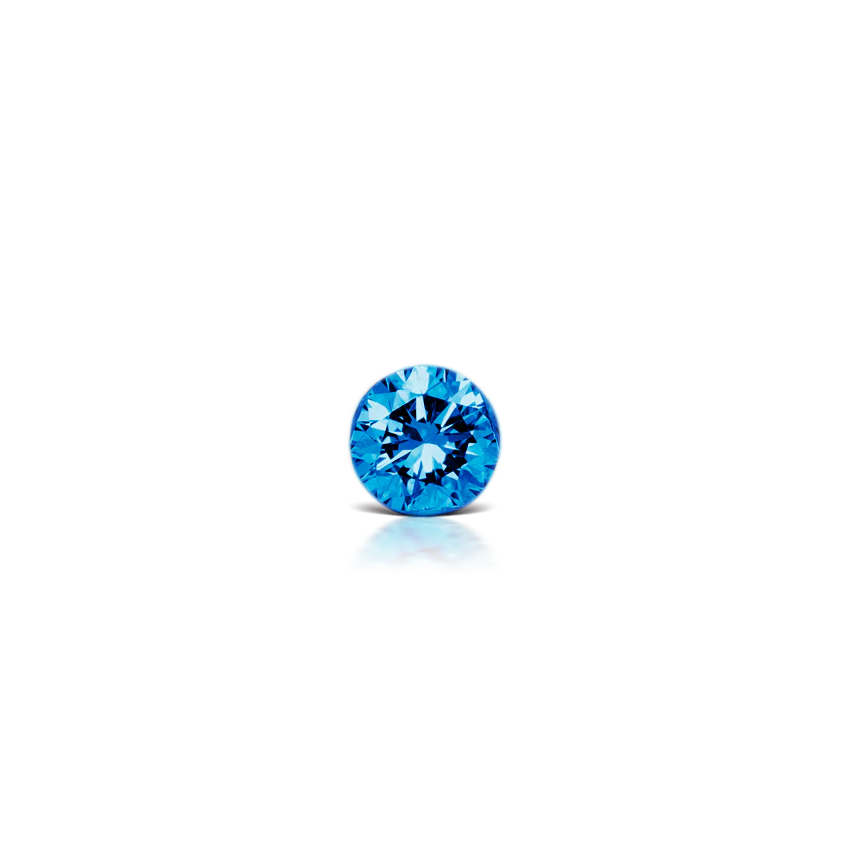 Invisible Set Blue Diamond Threaded Stud Earring With Titanium Backing - Image 4