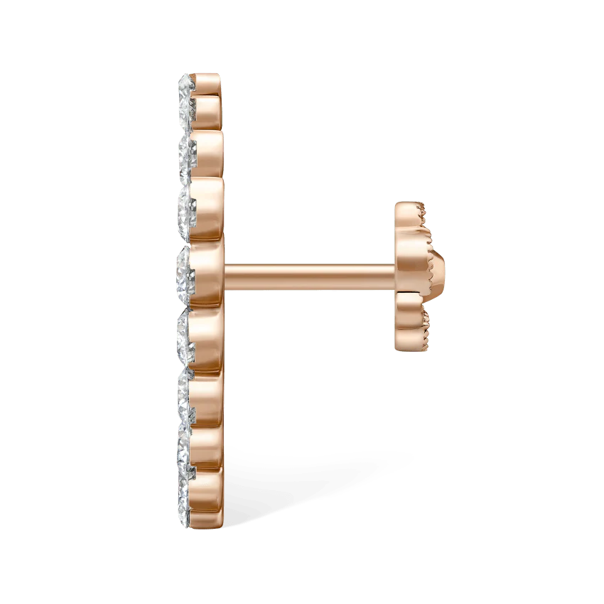 Invisible Set Diamond Apsara Curve Threaded Stud Earring - Image 19