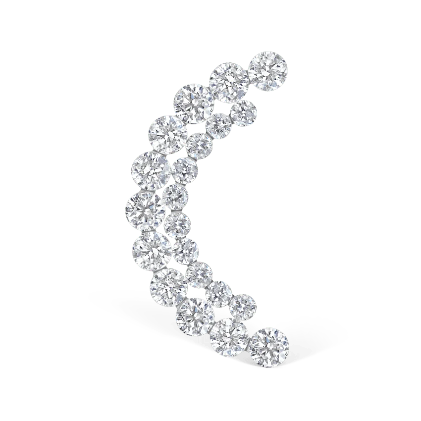 Invisible Set Diamond Apsara Curve Threaded Stud Earring - Image 4