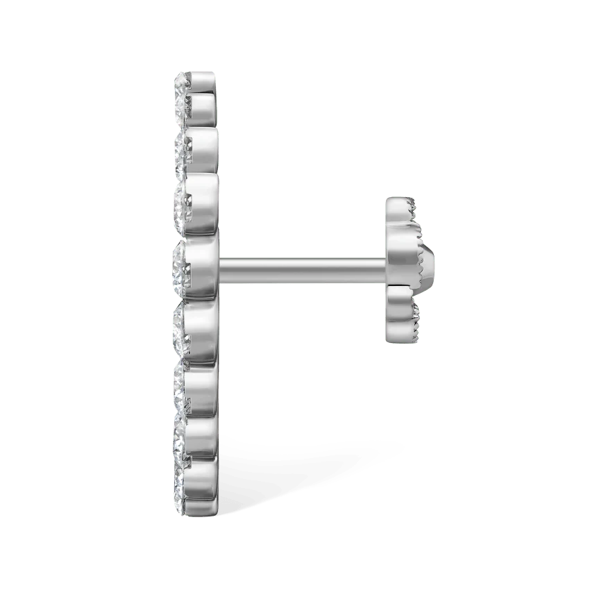 Invisible Set Diamond Apsara Curve Threaded Stud Earring - Image 5