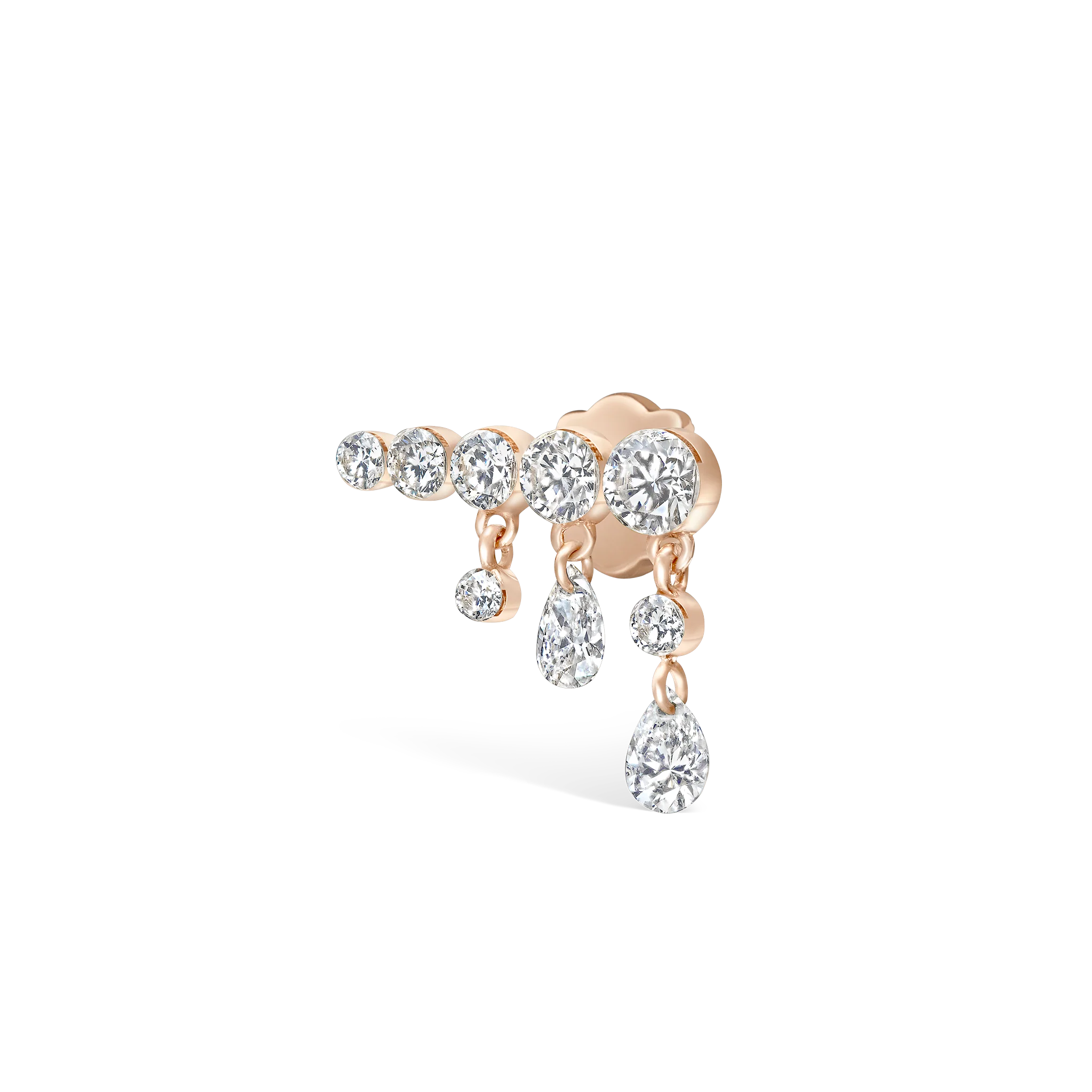 Invisible Set Diamond Crescendo Bar Threaded Stud Earring - Image 58