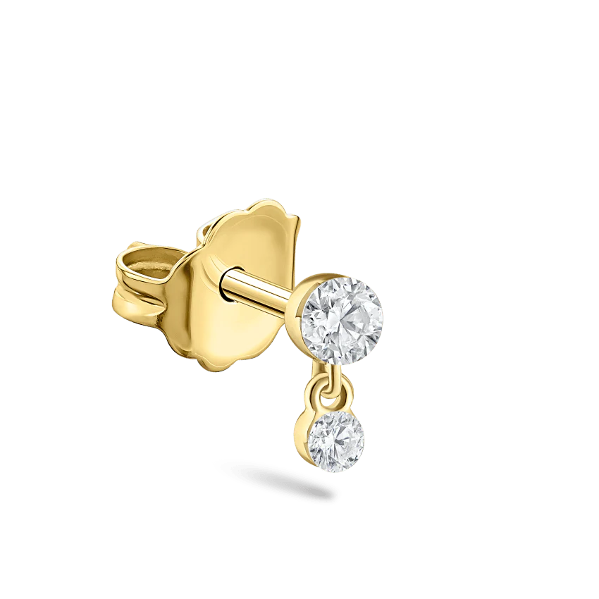 Invisible Set Diamond Dangle Stud Earring - Image 10