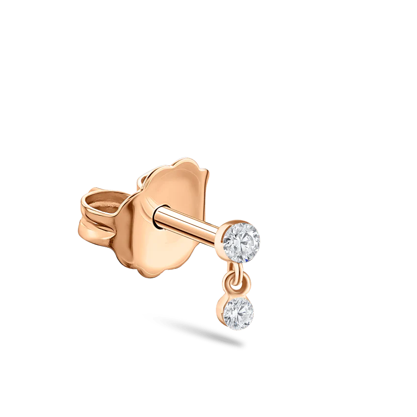 Invisible Set Diamond Dangle Stud Earring - Image 15