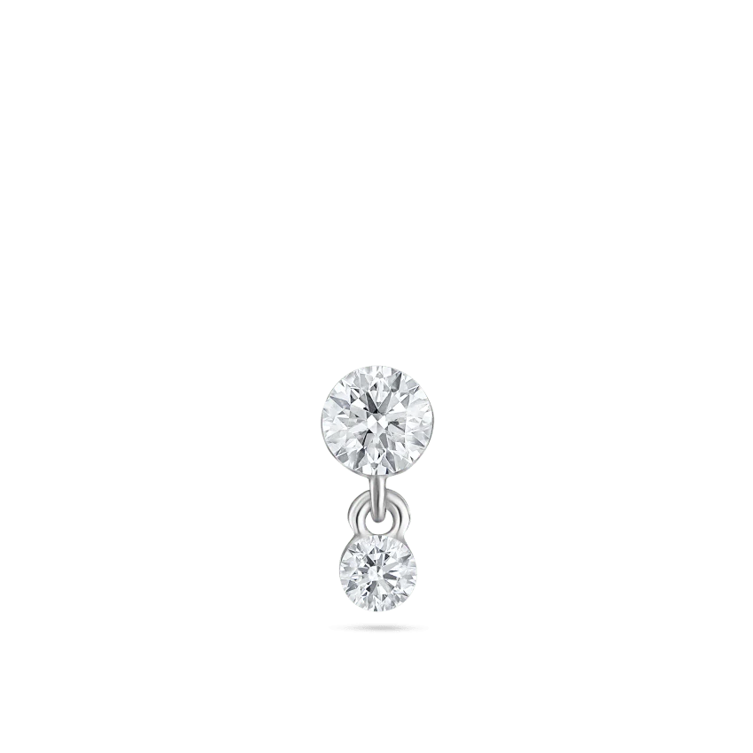 Invisible Set Diamond Dangle Stud Earring - Image 7