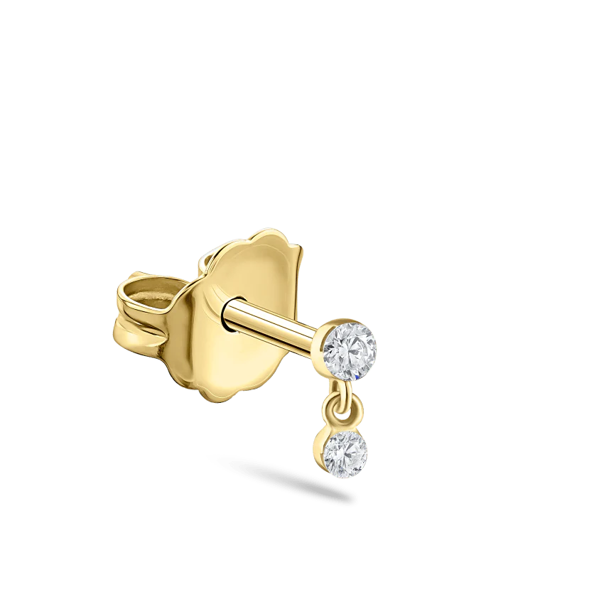 Invisible Set Diamond Dangle Stud Earring - Image 8