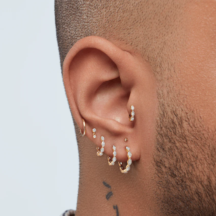 Invisible Set Diamond Dangle Threaded Stud Earring - Image 21
