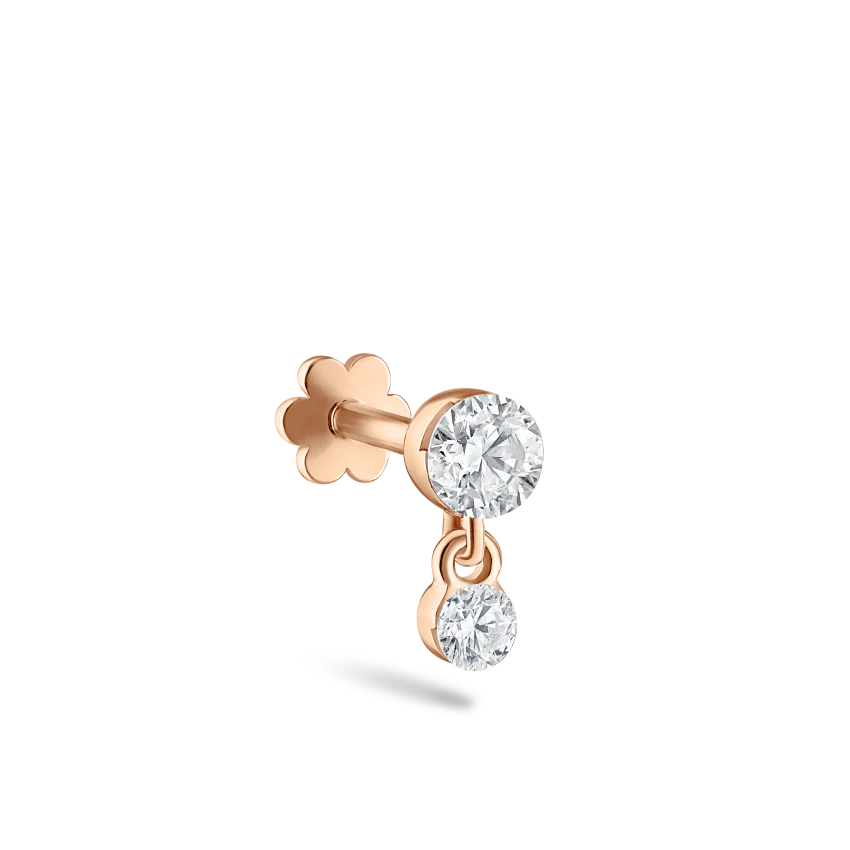 Invisible Set Diamond Dangle Threaded Stud Earring - Image 43