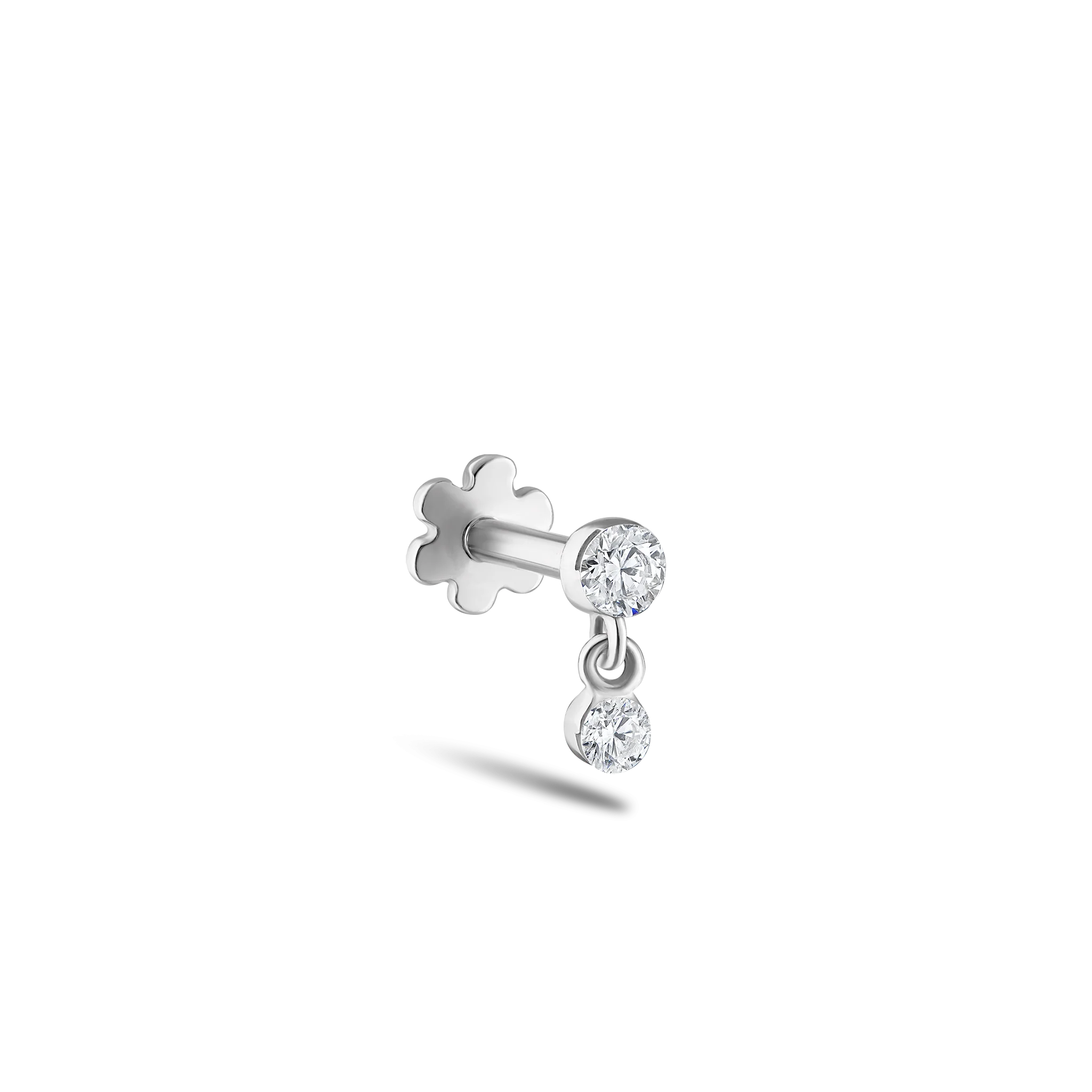 Invisible Set Diamond Dangle Threaded Stud Earring - Image 51