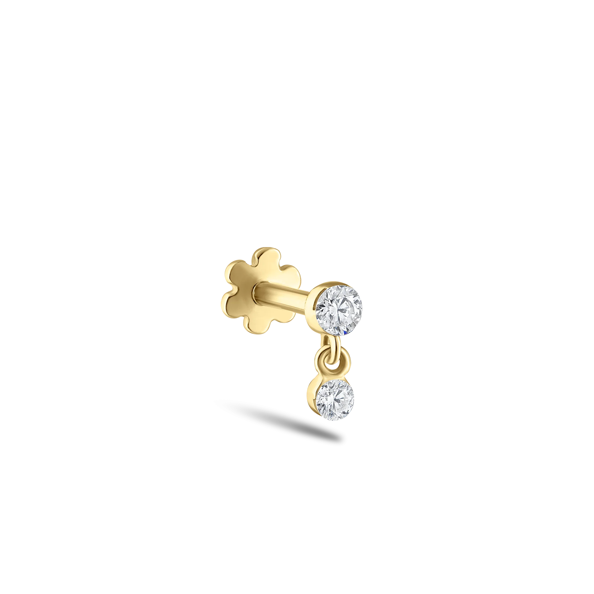 Invisible Set Diamond Dangle Threaded Stud Earring - Image 52
