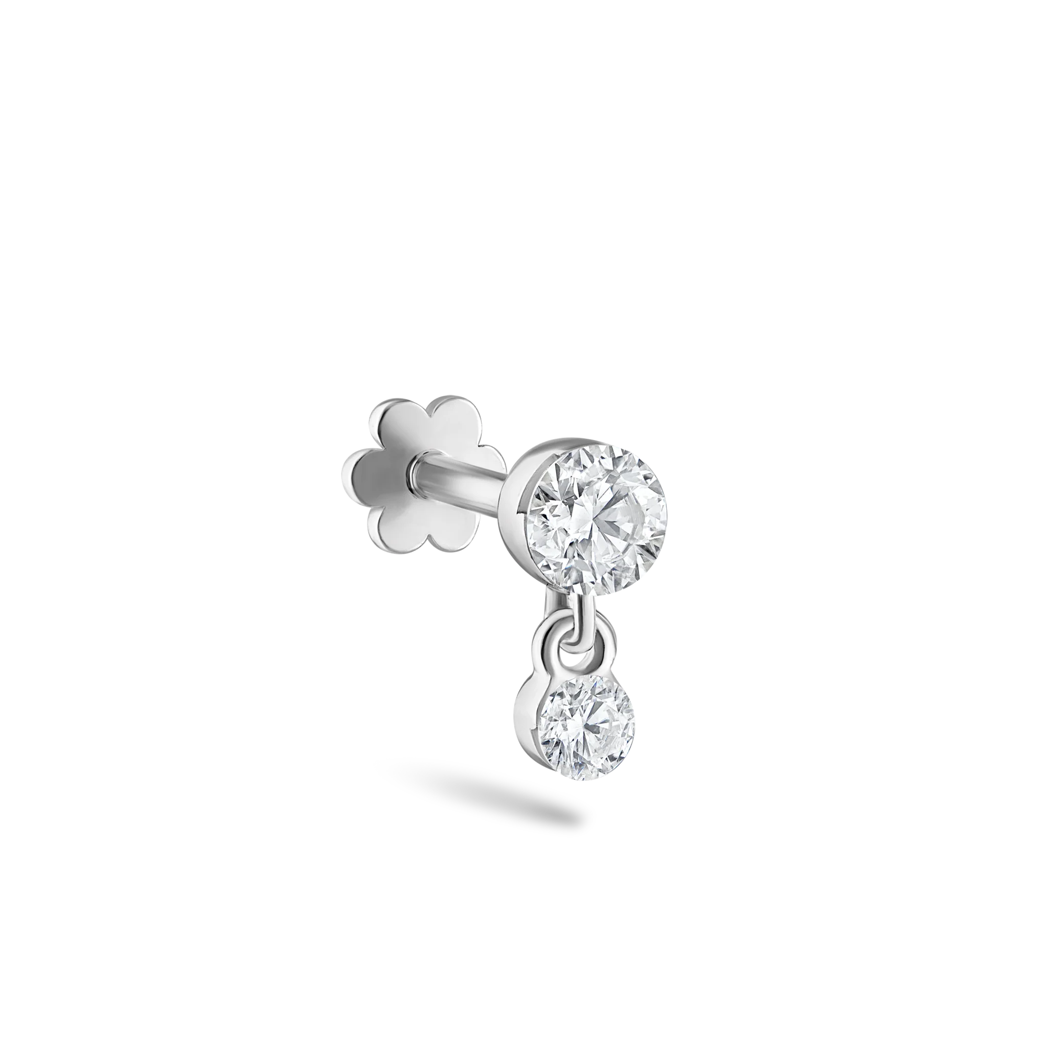 Invisible Set Diamond Dangle Threaded Stud Earring - Image 54