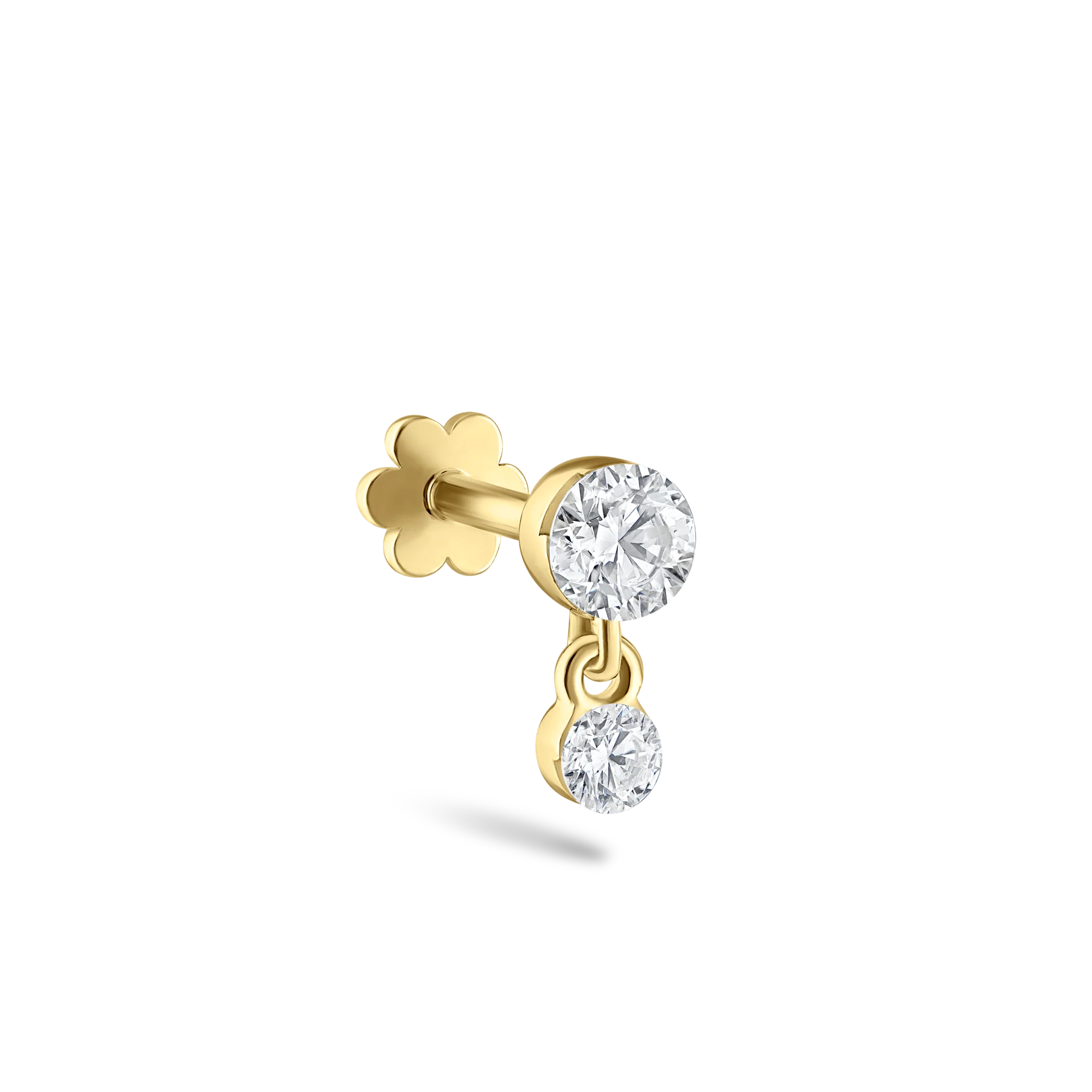 Invisible Set Diamond Dangle Threaded Stud Earring - Image 55
