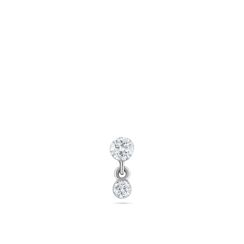 Invisible Set Diamond Dangle Threaded Stud Earring - Image 7