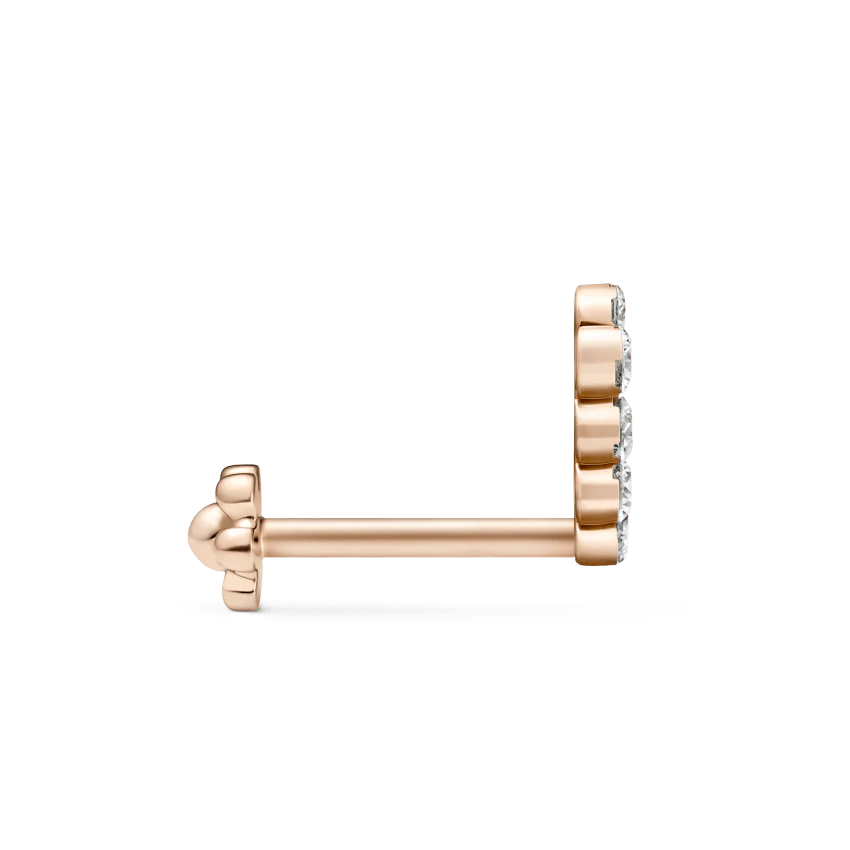 Invisible Set Diamond Demi Eternity Threaded Stud Earring With Titanium Backing - Image 10