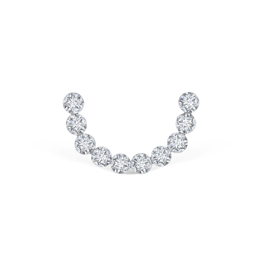 Invisible Set Diamond Demi Eternity Threaded Stud Earring With Titanium Backing - Image 3