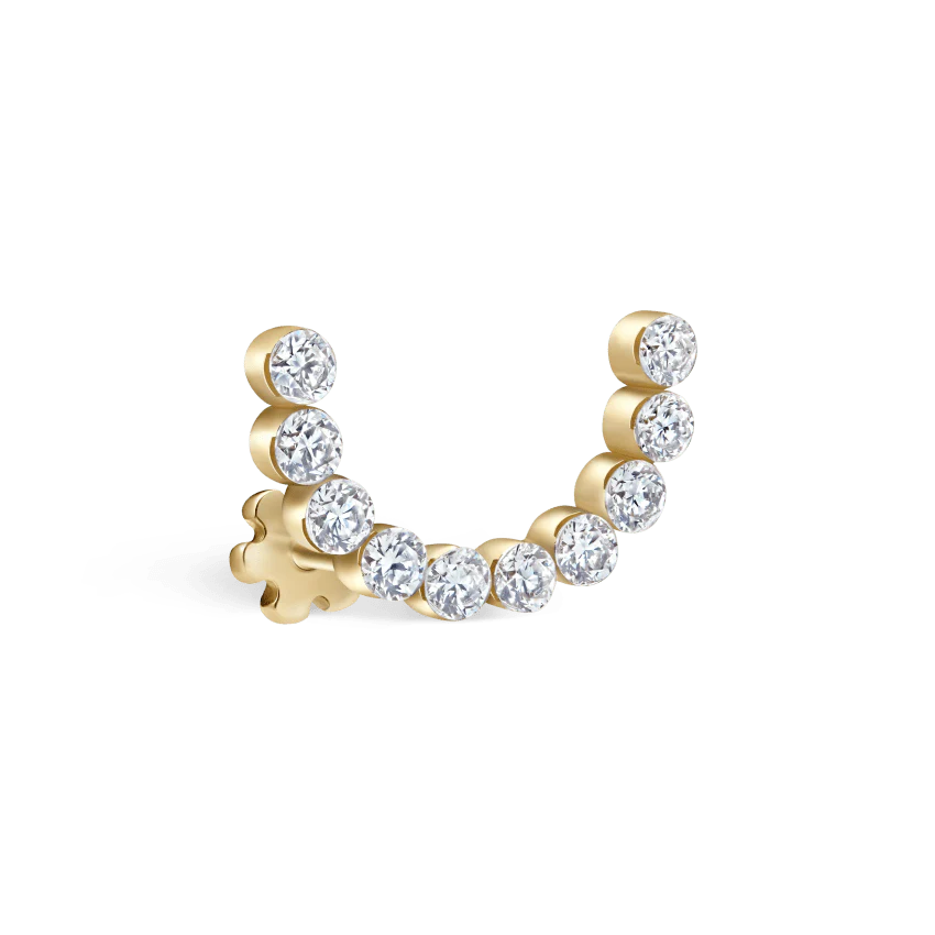 Invisible Set Diamond Demi Eternity Threaded Stud Earring With Titanium Backing - Image 5