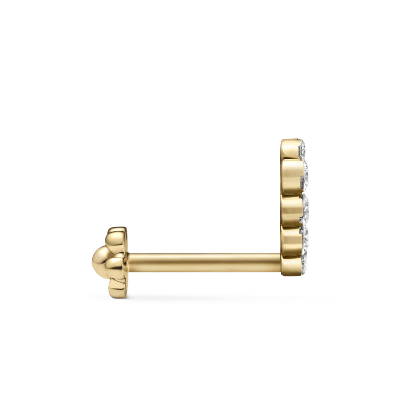 Invisible Set Diamond Demi Eternity Threaded Stud Earring With Titanium Backing - Image 7