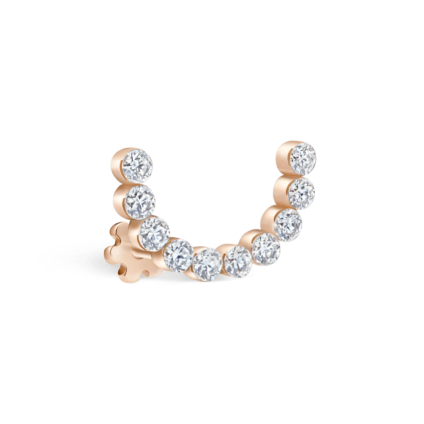 Invisible Set Diamond Demi Eternity Threaded Stud Earring With Titanium Backing - Image 8