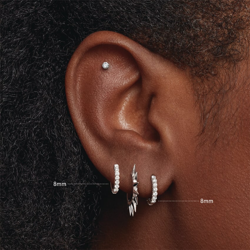 Invisible Set Diamond Eternity Hoop Earring - Image 13