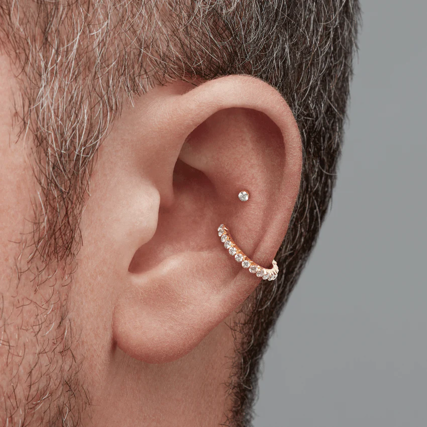 Invisible Set Diamond Eternity Hoop Earring - Image 32