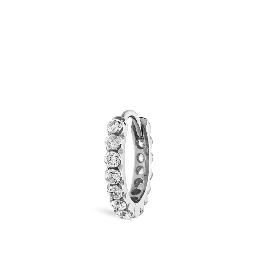 Invisible Set Diamond Eternity Hoop Earring - Image 7