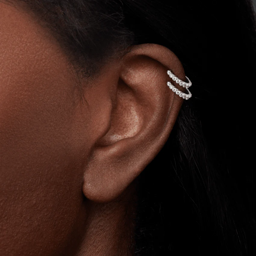 Invisible Set Diamond Eternity Hoop Earring - Image 76