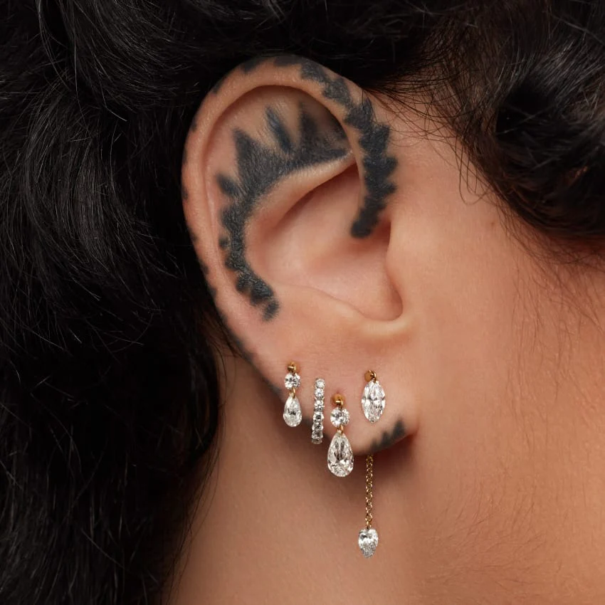 Invisible Set Diamond Eternity Hoop Earring - Image 9