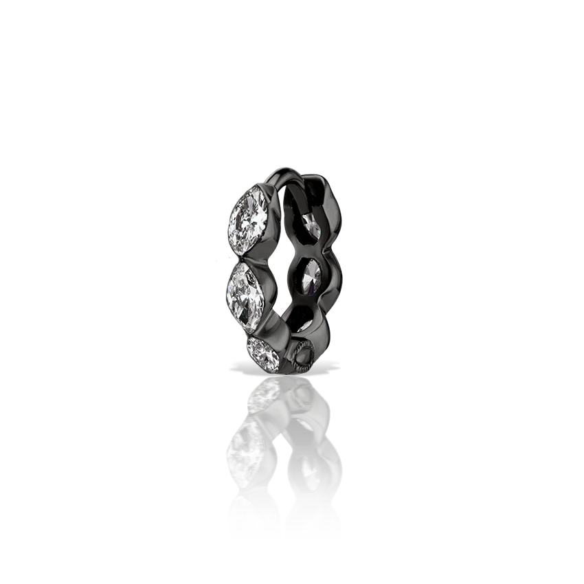 Invisible Set Diamond Marquise Eternity Hoop Earring - Image 102