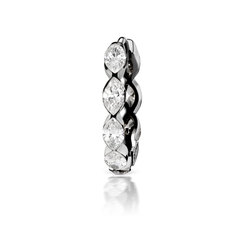 Invisible Set Diamond Marquise Eternity Hoop Earring - Image 109