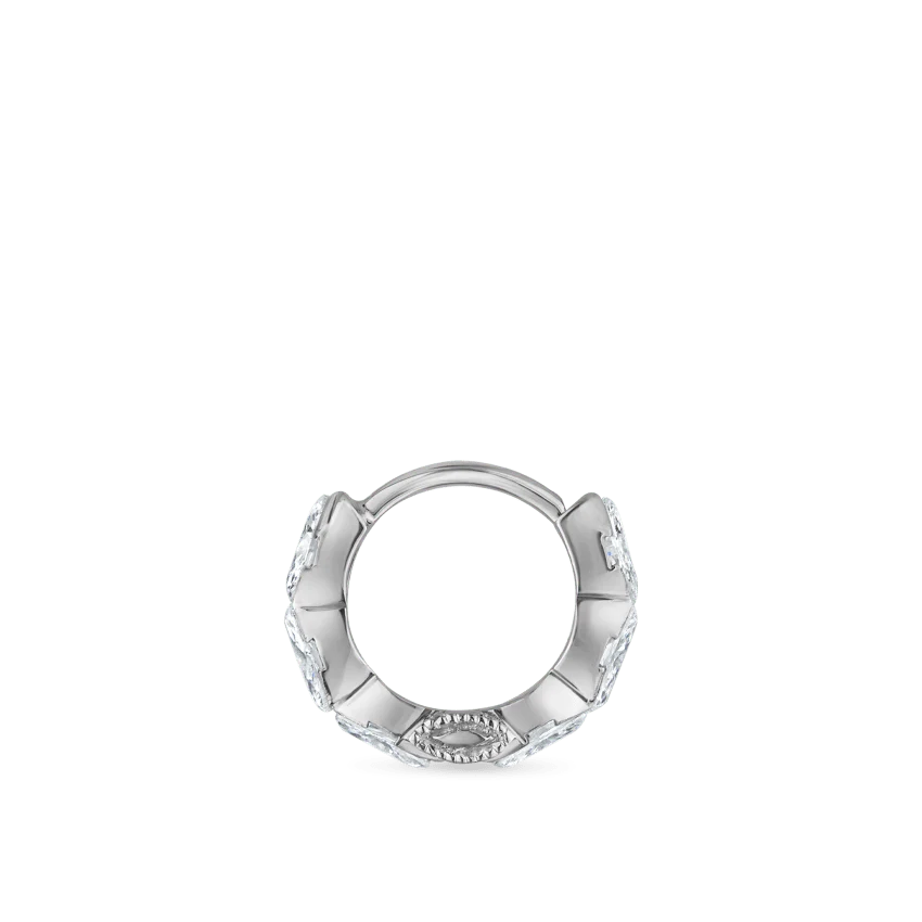 Invisible Set Diamond Marquise Eternity Hoop Earring - Image 15