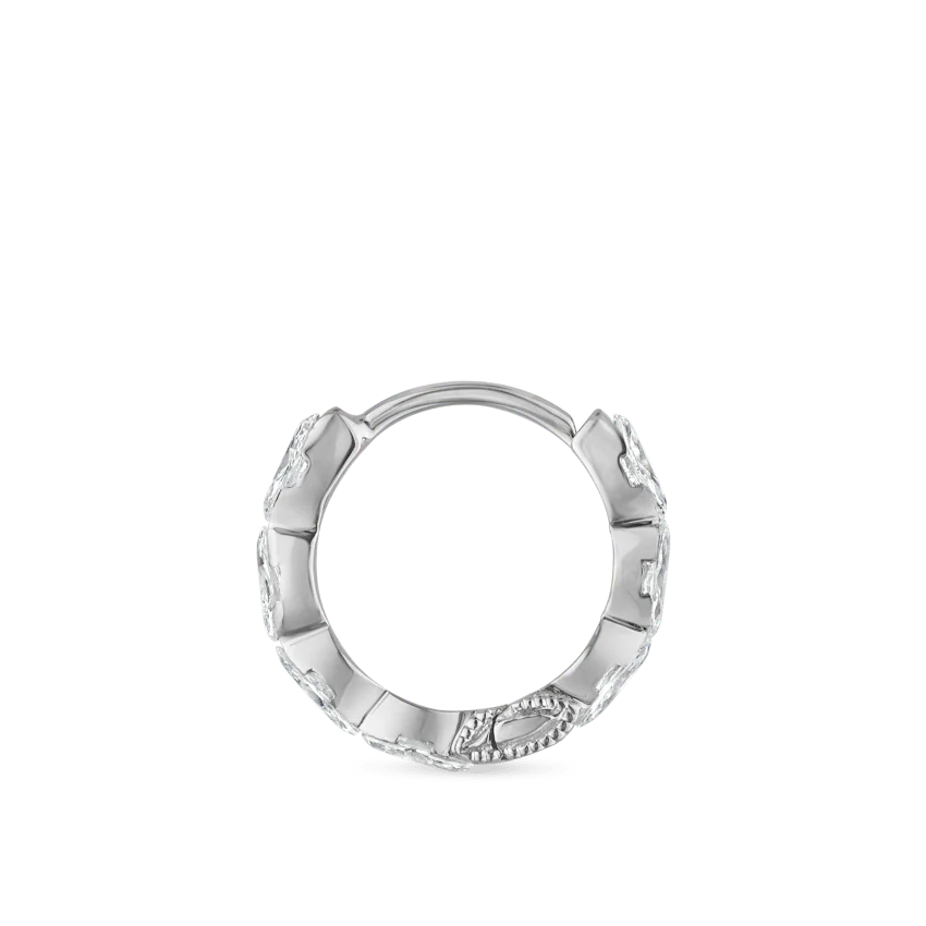 Invisible Set Diamond Marquise Eternity Hoop Earring - Image 24