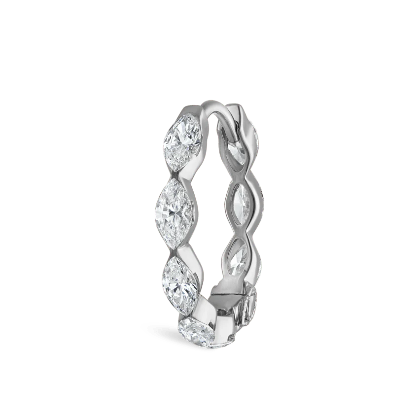 Invisible Set Diamond Marquise Eternity Hoop Earring - Image 3
