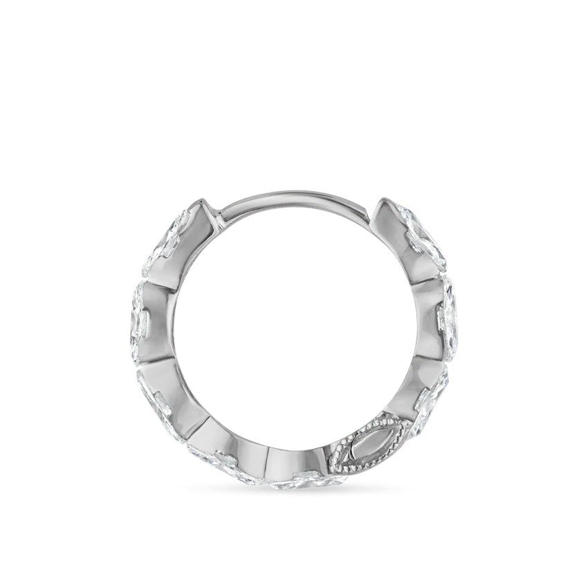 Invisible Set Diamond Marquise Eternity Hoop Earring - Image 33