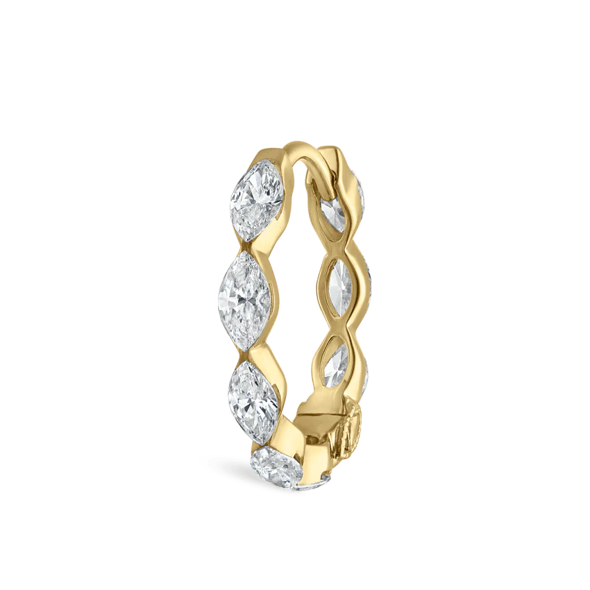 Invisible Set Diamond Marquise Eternity Hoop Earring - Image 36