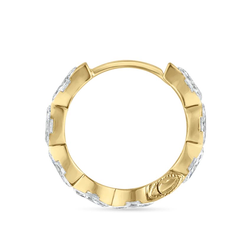Invisible Set Diamond Marquise Eternity Hoop Earring - Image 40