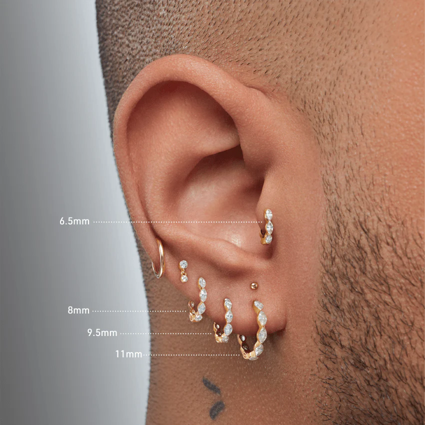 Invisible Set Diamond Marquise Eternity Hoop Earring - Image 41