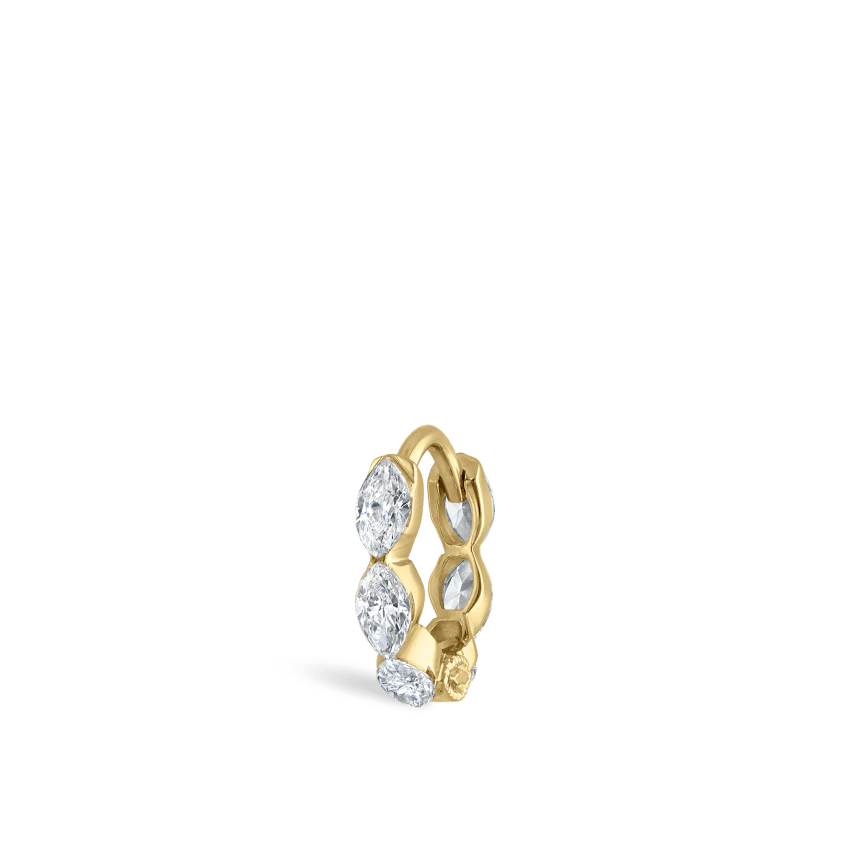 Invisible Set Diamond Marquise Eternity Hoop Earring - Image 43