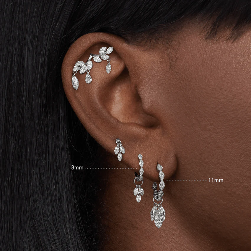 Invisible Set Diamond Marquise Eternity Hoop Earring - Image 59