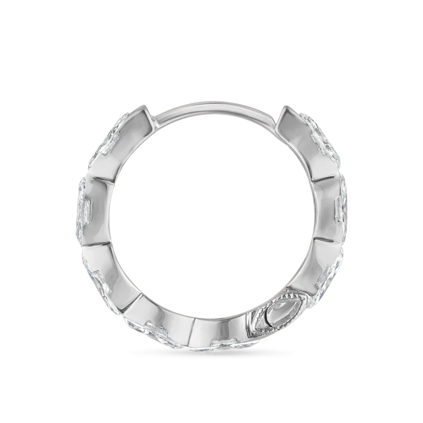 Invisible Set Diamond Marquise Eternity Hoop Earring - Image 6