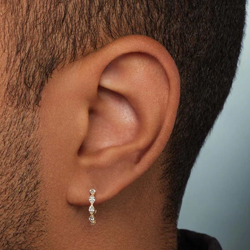 Invisible Set Diamond Marquise Eternity Hoop Earring - Image 61