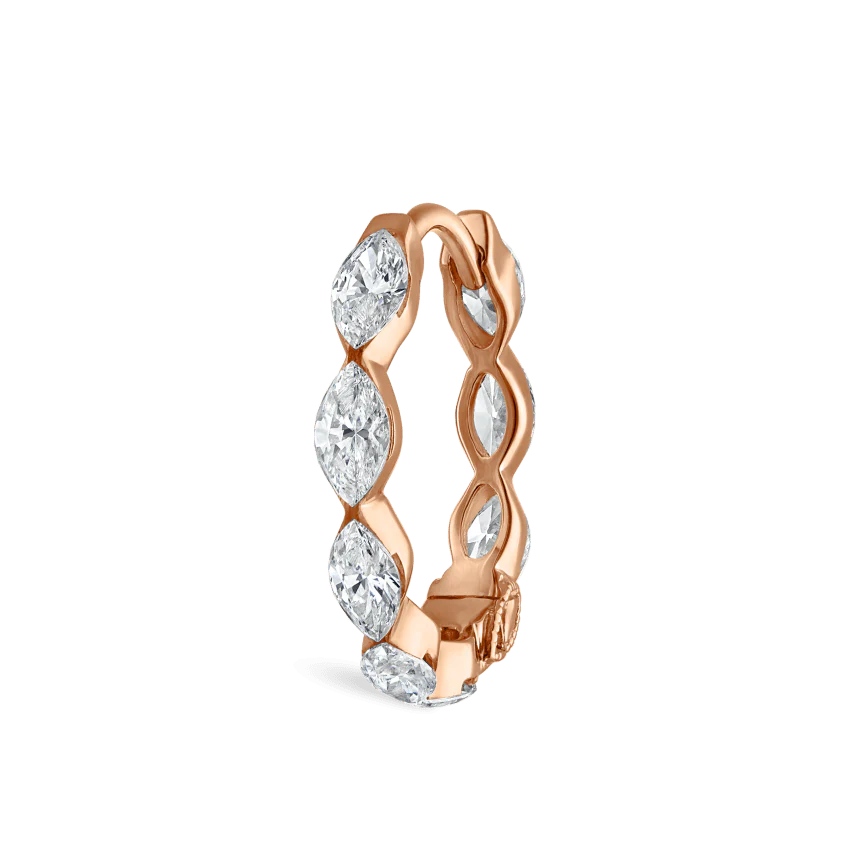 Invisible Set Diamond Marquise Eternity Hoop Earring - Image 69