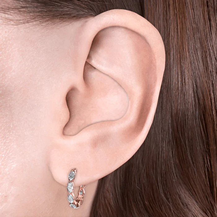 Invisible Set Diamond Marquise Eternity Hoop Earring - Image 71