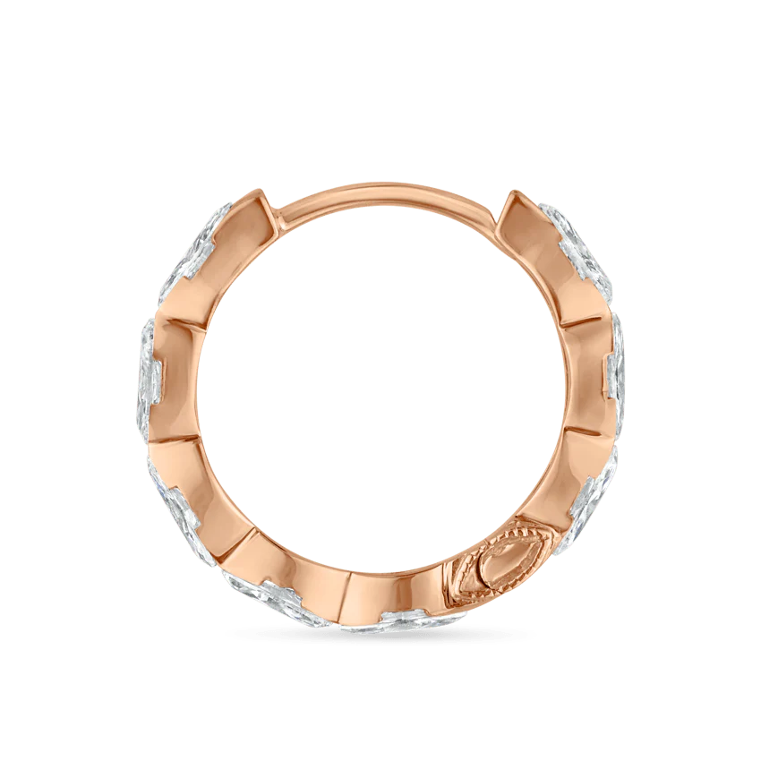 Invisible Set Diamond Marquise Eternity Hoop Earring - Image 73