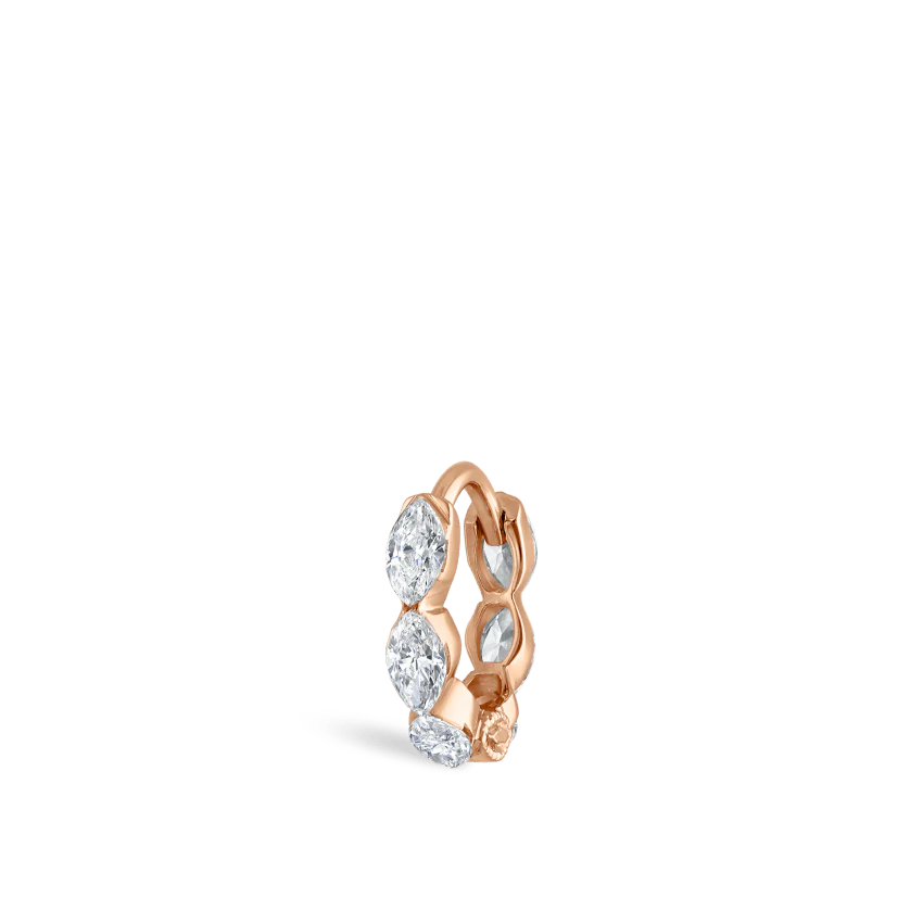 Invisible Set Diamond Marquise Eternity Hoop Earring - Image 76