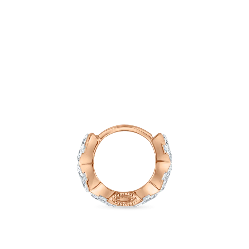 Invisible Set Diamond Marquise Eternity Hoop Earring - Image 82