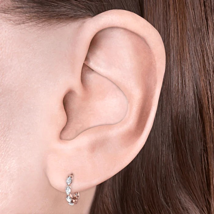 Invisible Set Diamond Marquise Eternity Hoop Earring - Image 88