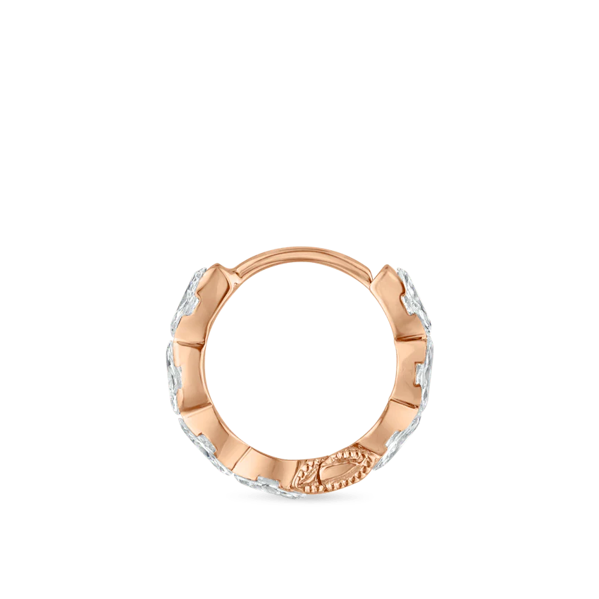 Invisible Set Diamond Marquise Eternity Hoop Earring - Image 90