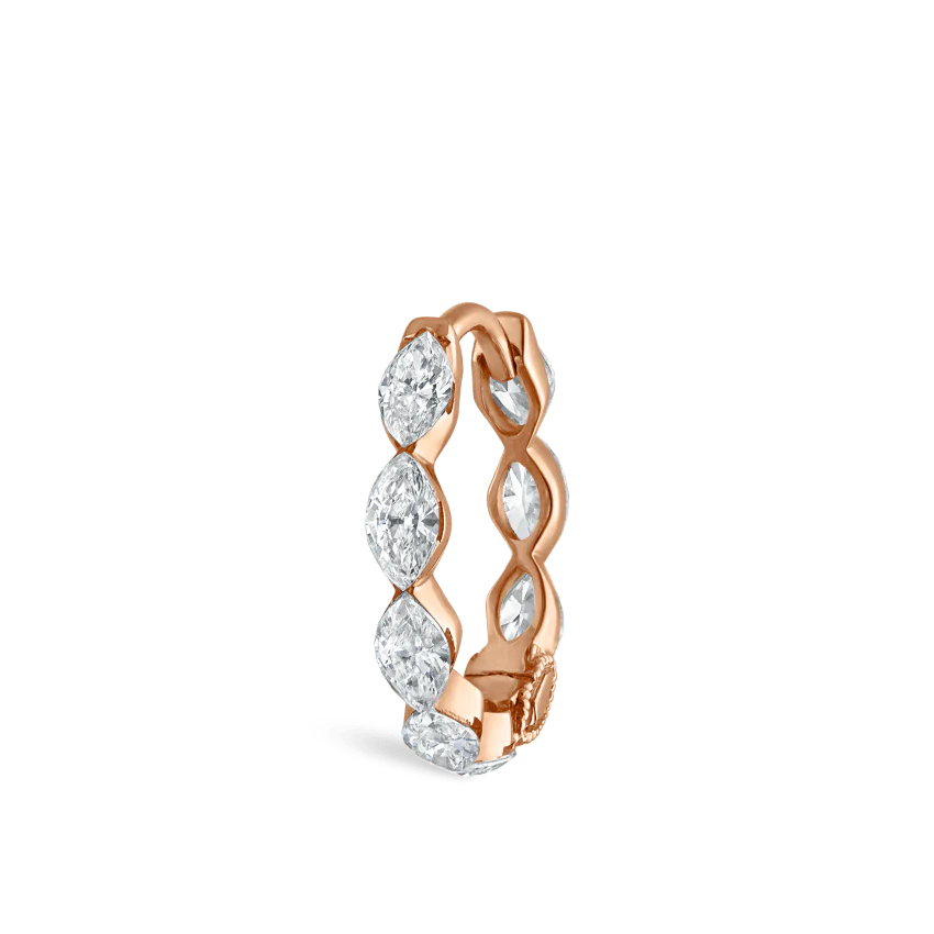Invisible Set Diamond Marquise Eternity Hoop Earring - Image 93