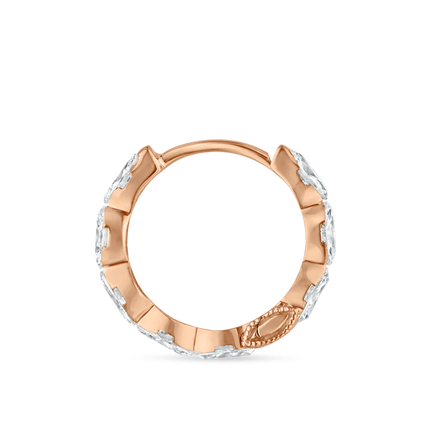 Invisible Set Diamond Marquise Eternity Hoop Earring - Image 99