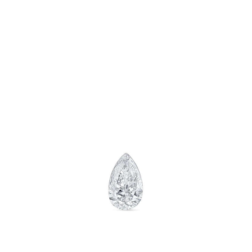 Invisible Set Diamond Pear Threaded Stud Earring - Image 3