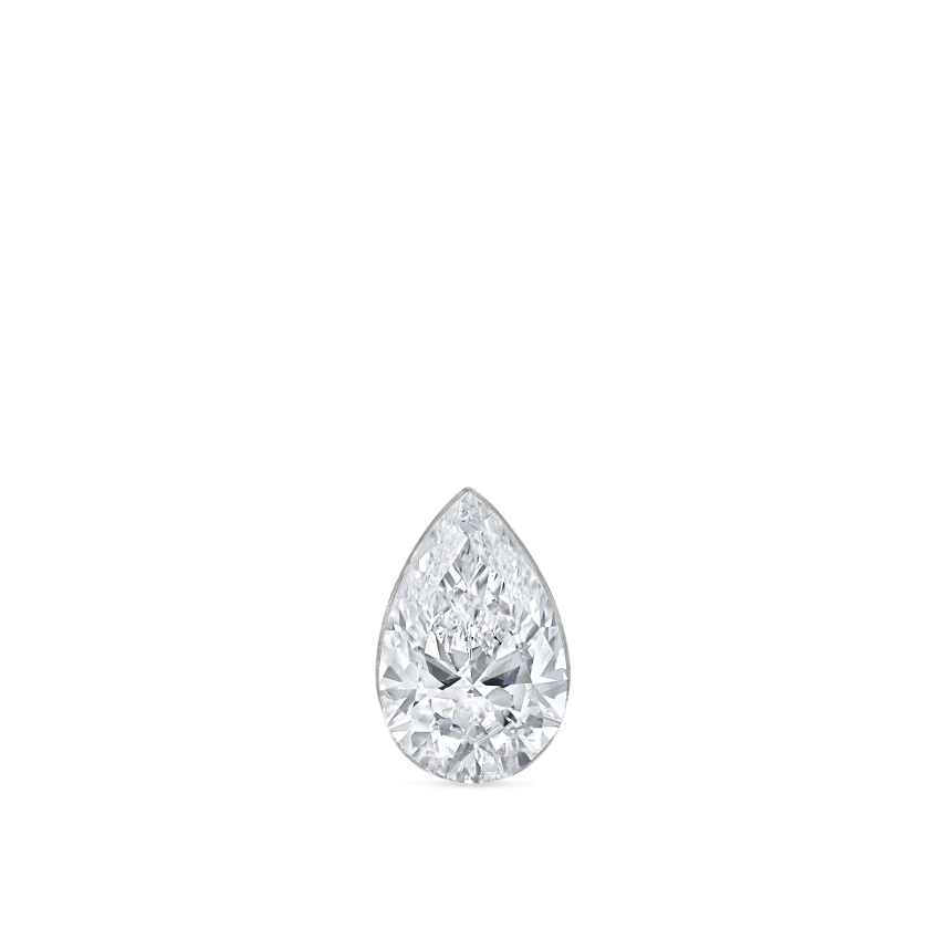 Invisible Set Diamond Pear Threaded Stud Earring With Titanium Backing - Image 10